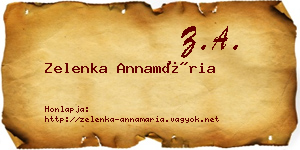 Zelenka Annamária névjegykártya